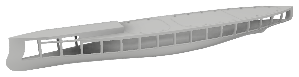 HMS Colossus 1/144 RC ship kit render